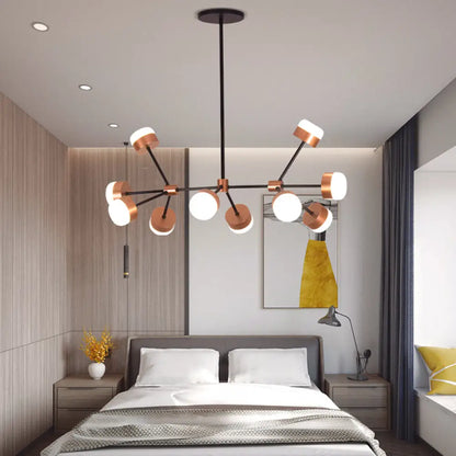 DecorBites™ Modern Sputnik Gold Pendant Light for Bedroom - Acrylic, 10/12-Head, Ceiling Island Drop