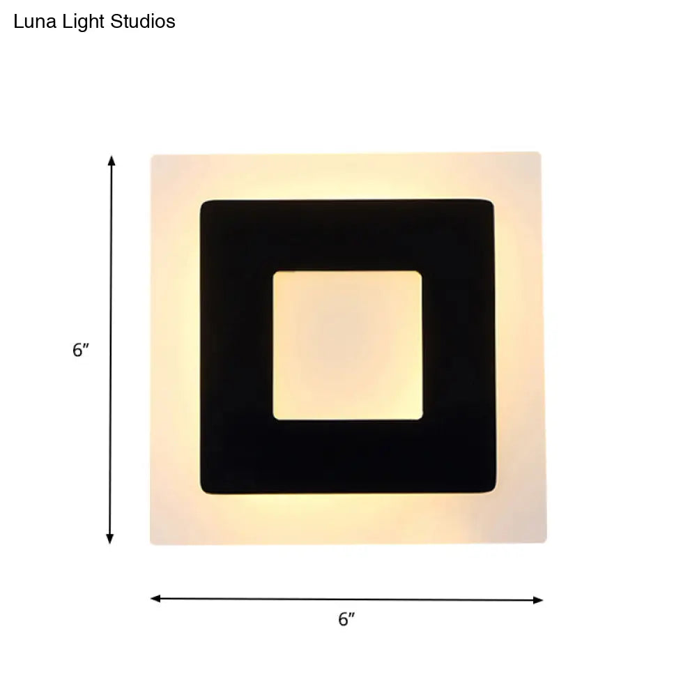 DecorBites™ Modern Square Acrylic LED Sconce Light for Living Room Wall Lighting in Warm/White