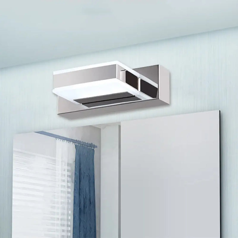DecorBites™ Modern Square Acrylic Vanity Light with Chrome Wall Mount - Available in 1-4 Lights