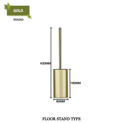 Modern square and round gold toilet brush set bathroom wall mount