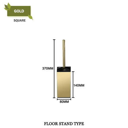 Modern square and round gold toilet brush set bathroom wall mount