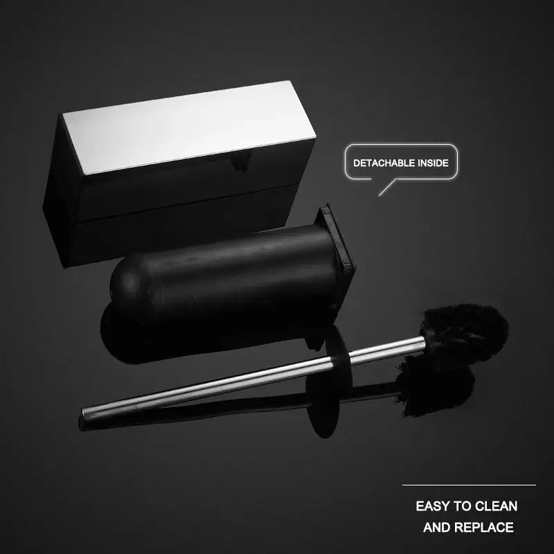 Modern square and round gold toilet brush set bathroom wall mount