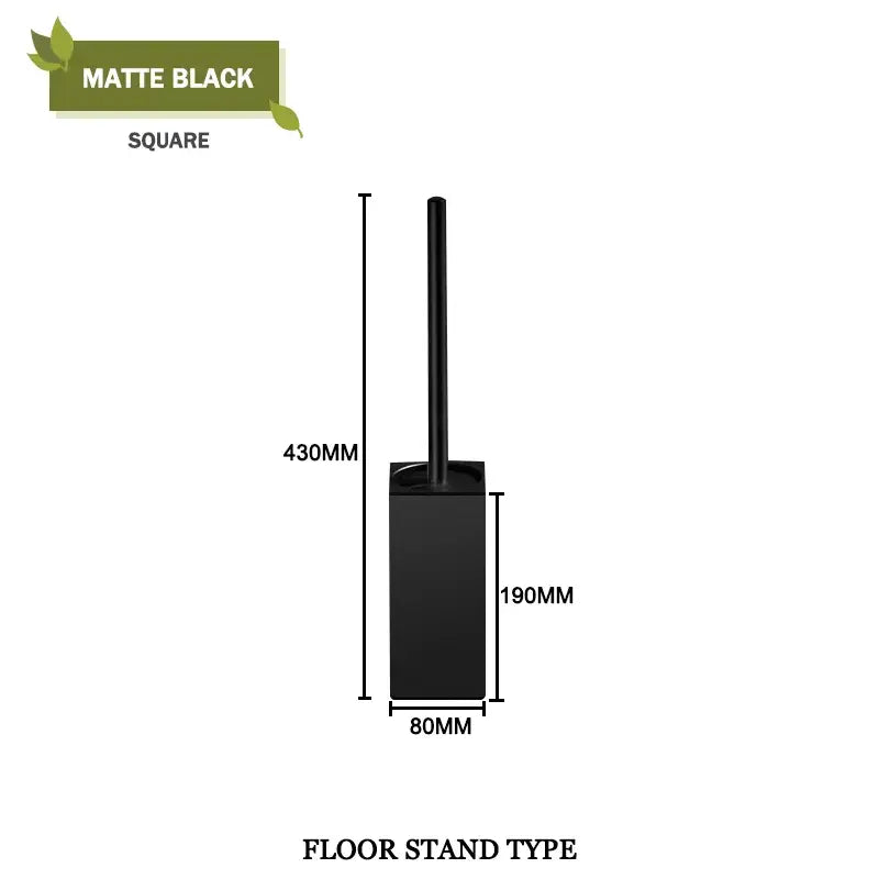 Modern square and round gold toilet brush set bathroom wall mount