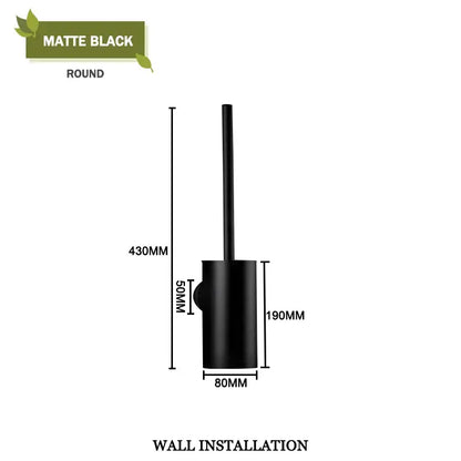 Modern square and round gold toilet brush set bathroom wall mount