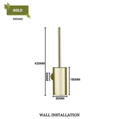 Modern square and round gold toilet brush set bathroom wall mount
