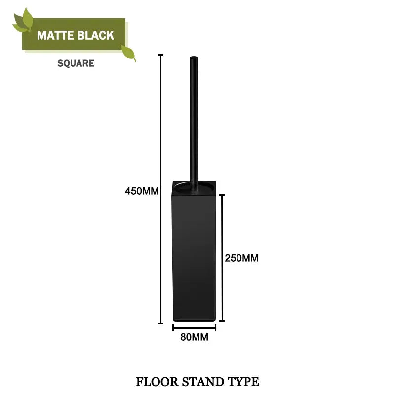 Modern square and round gold toilet brush set bathroom wall mount