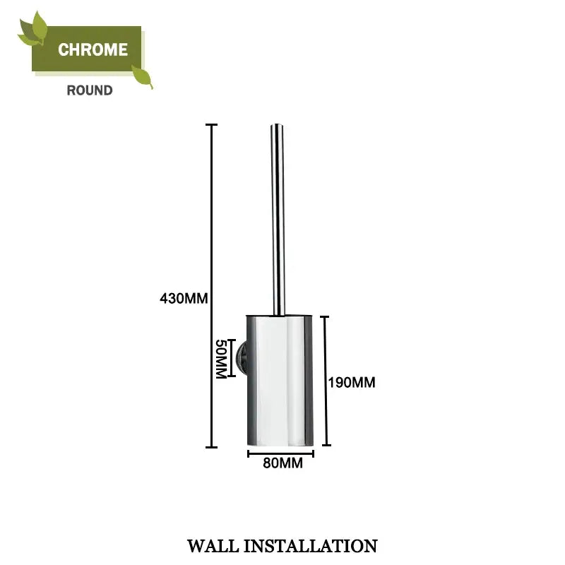 Modern square and round gold toilet brush set bathroom wall mount