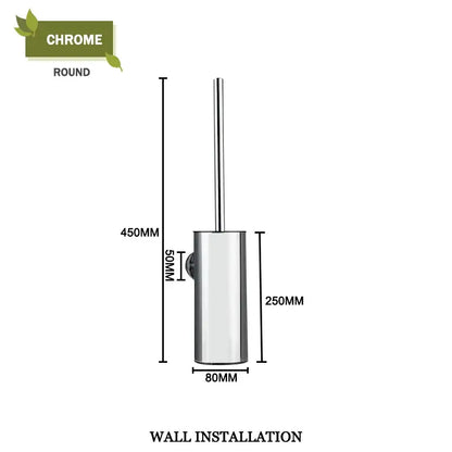 Modern square and round gold toilet brush set bathroom wall mount