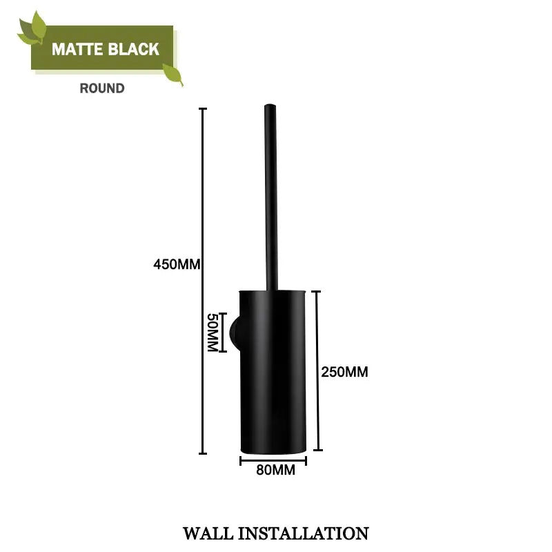 Modern square and round gold toilet brush set bathroom wall mount