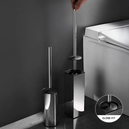 Modern square and round gold toilet brush set bathroom wall mount
