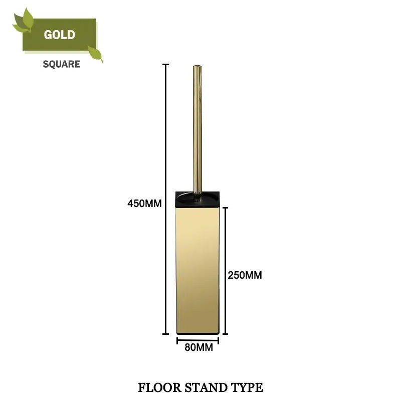 Modern square and round gold toilet brush set bathroom wall mount