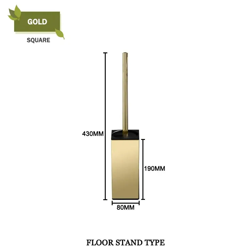 Modern square and round gold toilet brush set bathroom wall mount