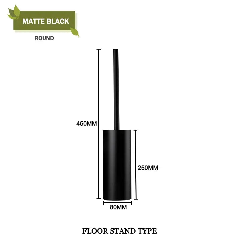 Modern square and round gold toilet brush set bathroom wall mount