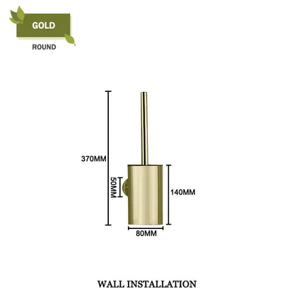 Modern square and round gold toilet brush set bathroom wall mount