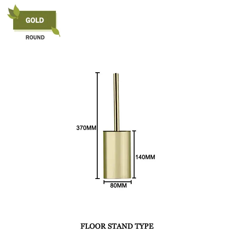 Modern square and round gold toilet brush set bathroom wall mount