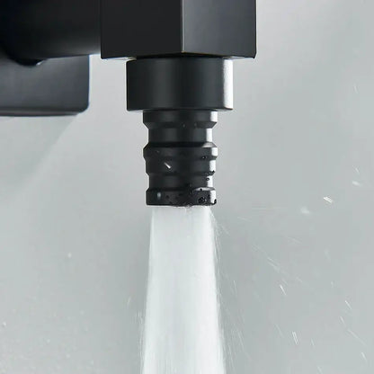 Modern square black brass wall mounted washing machine faucet garden