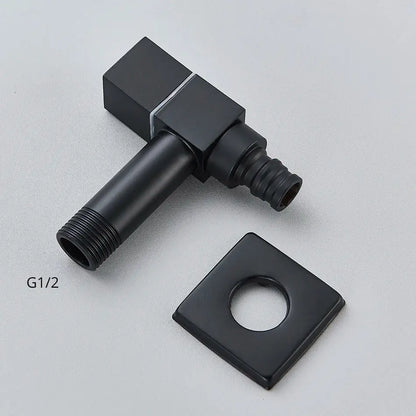 Modern square black brass wall mounted washing machine faucet garden