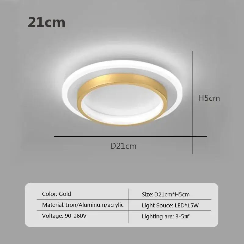 Modern square black led ceiling light for bedroom