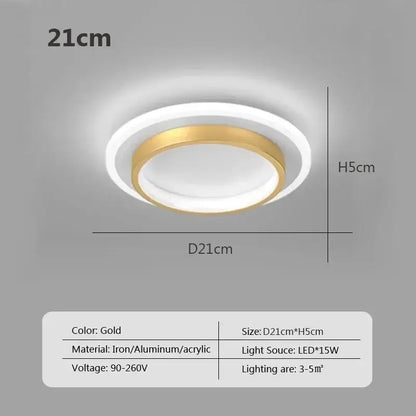 Modern square black led ceiling light for bedroom