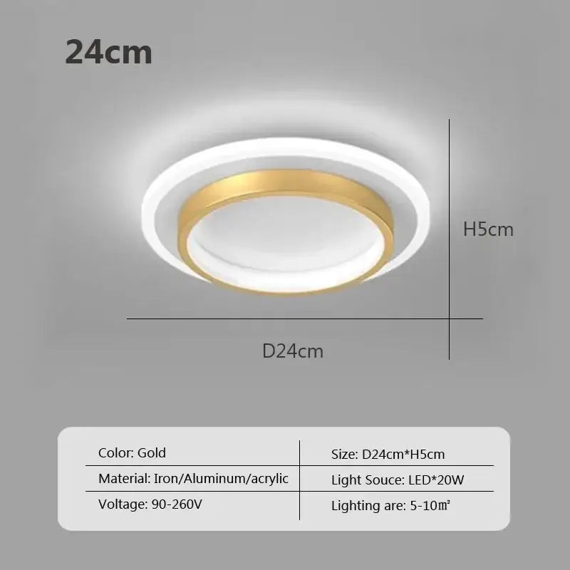 Modern square black led ceiling light for bedroom