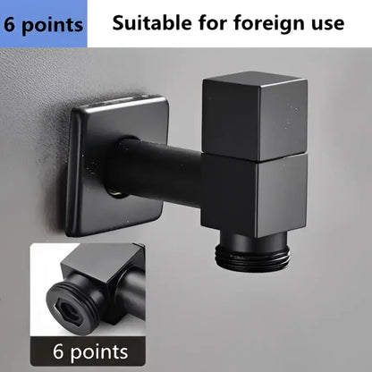 Modern square black wall mount washing machine tap garden faucet