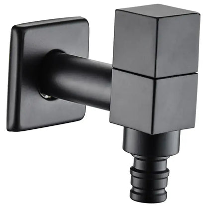 Modern square black wall mount washing machine tap garden faucet