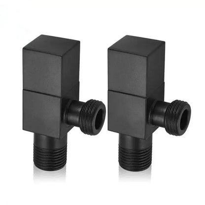 Modern square brass black angle valve bathroom water control