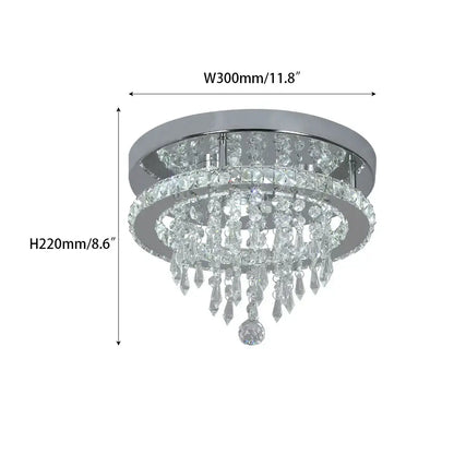 Modern square chrome crystal led ceiling chandelier living room light