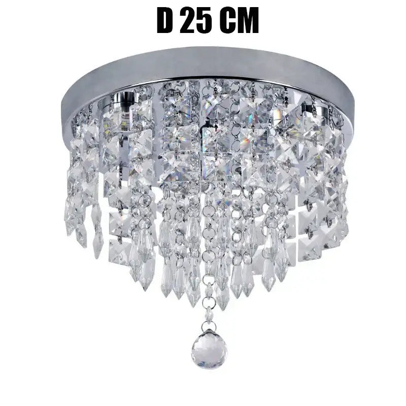 Modern square chrome crystal led ceiling chandelier living room light