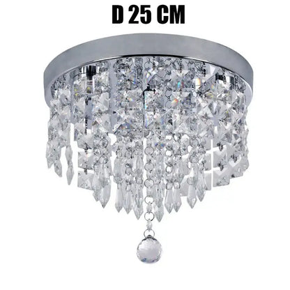 Modern square chrome crystal led ceiling chandelier living room light