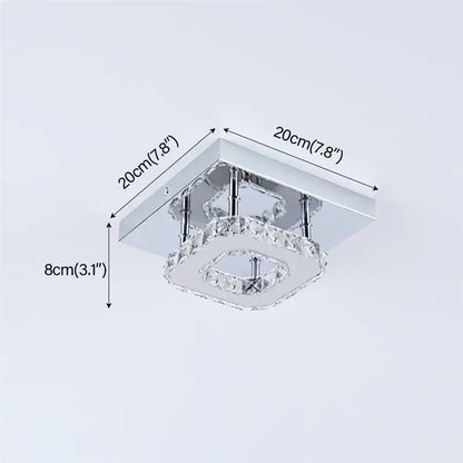 Modern square chrome crystal led ceiling chandelier living room light