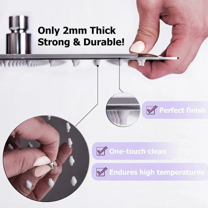 Modern square chrome rainfall shower head with arm and hose bathroom