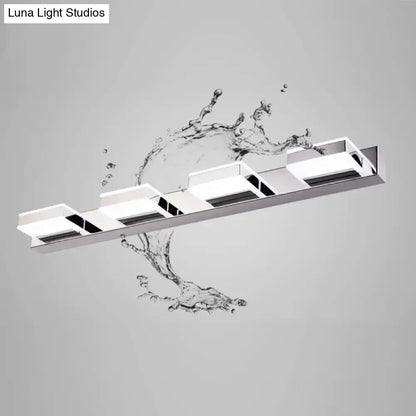 Modern square chrome stainless steel led vanity light bathroom sconce