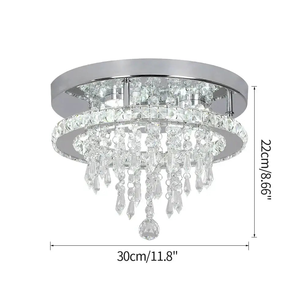 Modern square crystal flush mount ceiling light kitchen fixture