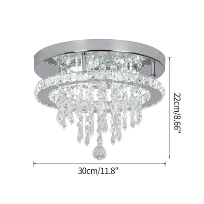 Modern square crystal flush mount ceiling light kitchen fixture