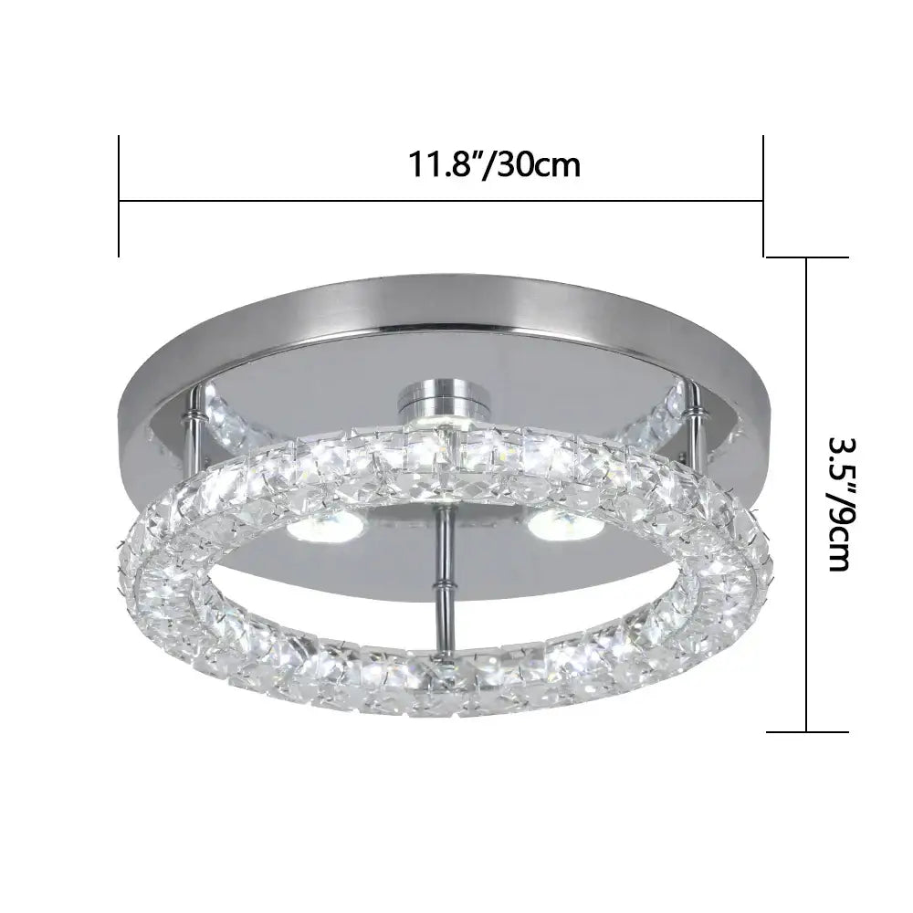 Modern square crystal flush mount ceiling light kitchen fixture