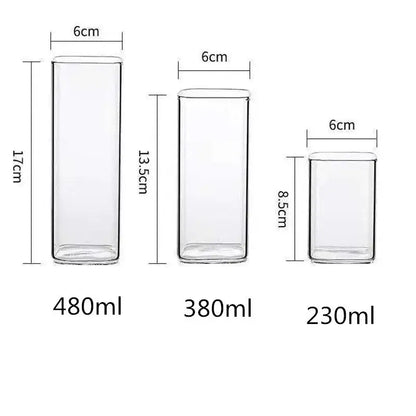 Modern square glass coffee tea mug kitchen drinkware