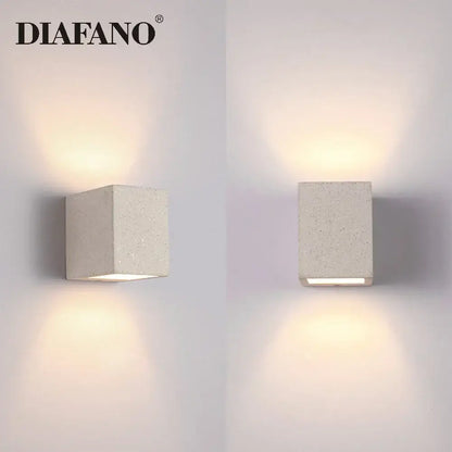 Modern square gray cement wall lamp kitchen concrete sconce
