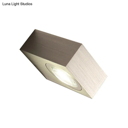 DecorBites™ Modern Square LED Sconce Light Fixture for Bedroom Wall - Aluminum, Warm/White Light, Black/Silver