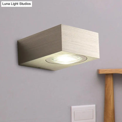 DecorBites™ Modern Square LED Sconce Light Fixture for Bedroom Wall - Aluminum, Warm/White Light, Black/Silver