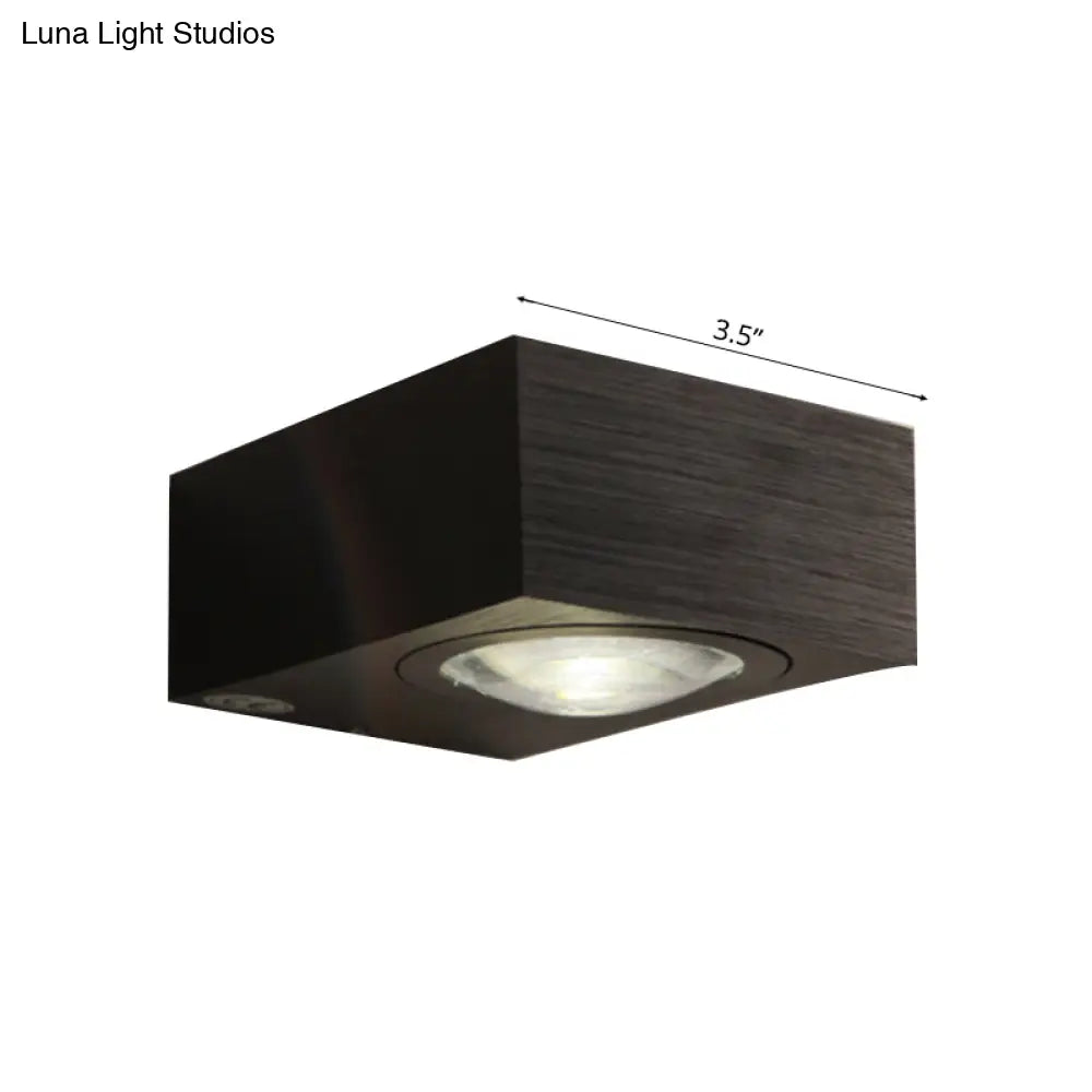DecorBites™ Modern Square LED Sconce Light Fixture for Bedroom Wall - Aluminum, Warm/White Light, Black/Silver