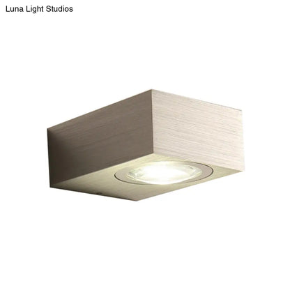 DecorBites™ Modern Square LED Sconce Light Fixture for Bedroom Wall - Aluminum, Warm/White Light, Black/Silver