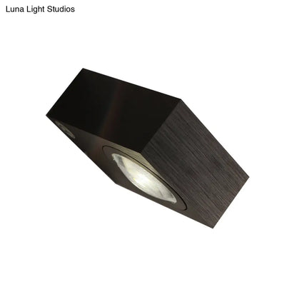 DecorBites™ Modern Square LED Sconce Light Fixture for Bedroom Wall - Aluminum, Warm/White Light, Black/Silver