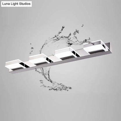 DecorBites™ Modern Square LED Vanity Sconce with Stainless Steel & White Chrome Finish for Bath
