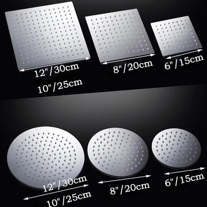 Modern square rain shower head bathroom chrome rainfall sprayer