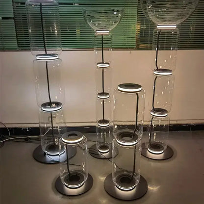 Modern stacked glass led floor lamp living room lighting