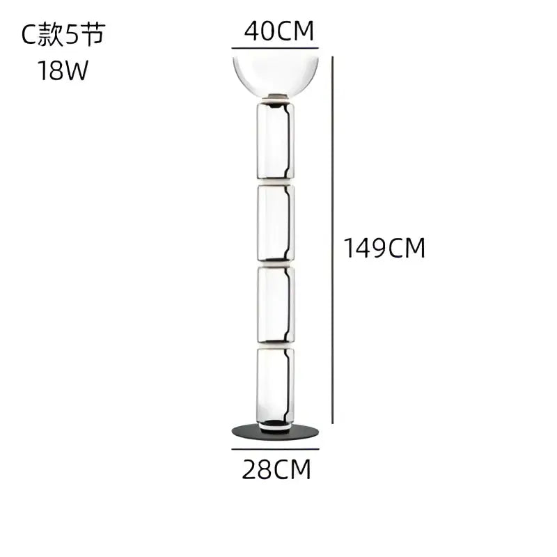 Modern stacked glass led floor lamp living room lighting