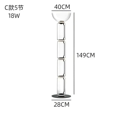 Modern stacked glass led floor lamp living room lighting