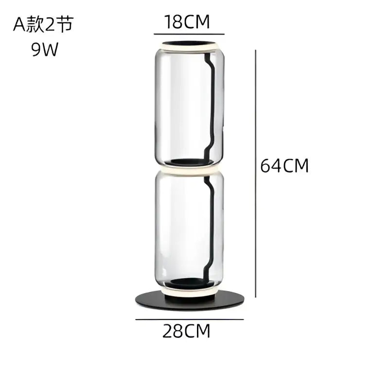 Modern stacked glass led floor lamp living room lighting