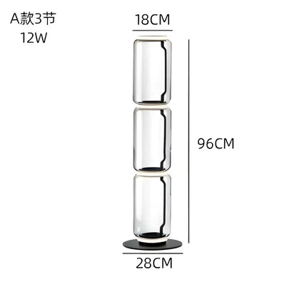 Modern stacked glass led floor lamp living room lighting